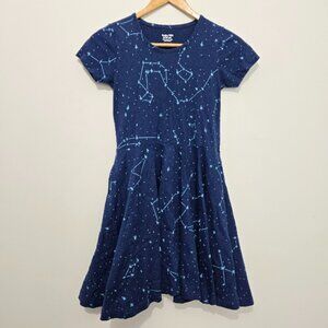 Svaha Organic Blue Constellation Jersey Swing Dress Size 9/10 Celestial Stars